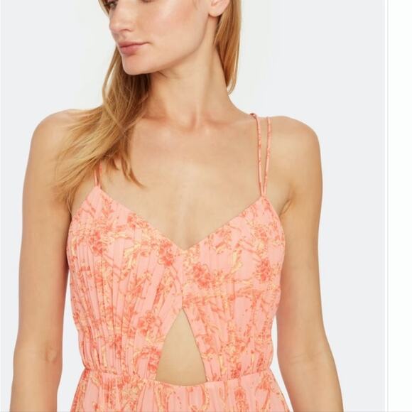 Amur | Chiffon Maxi Dress Pleated Long Flowing Cut Out 6 - Picture 13 of 14